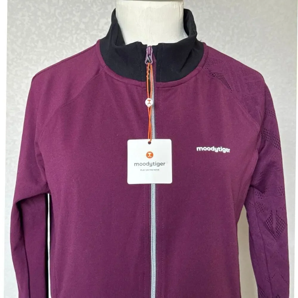 Girls' Purple Active Jacket with Thumbhole Cuffs
